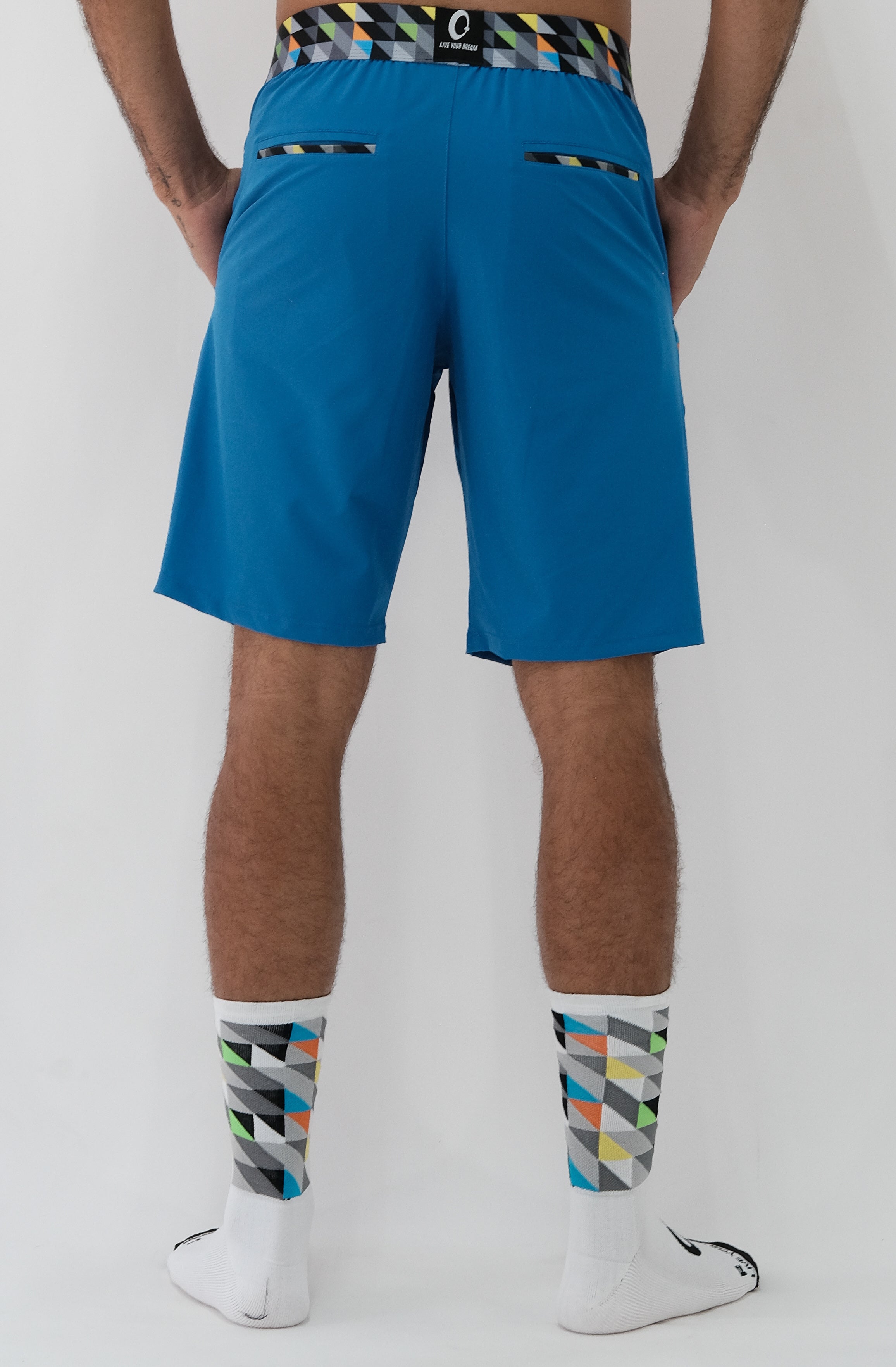men's light blue recycled bermuda shorts