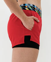 WOMEN'S SHORTS WITH RECYCLED RED LYCRA