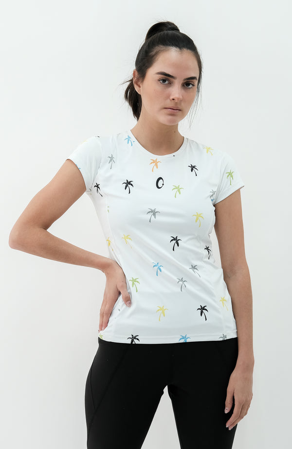 Women's Short Sleeve Recycled Palm Trees T-Shirt