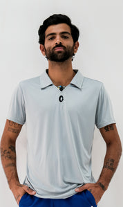 Men's polo shirt without gray button
