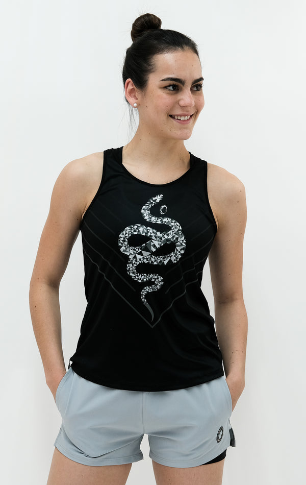 Women's Sleeveless T-shirt Gray Recycled Snake