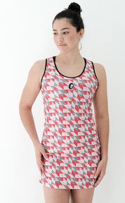 Women's sleeveless recycled triangles dress