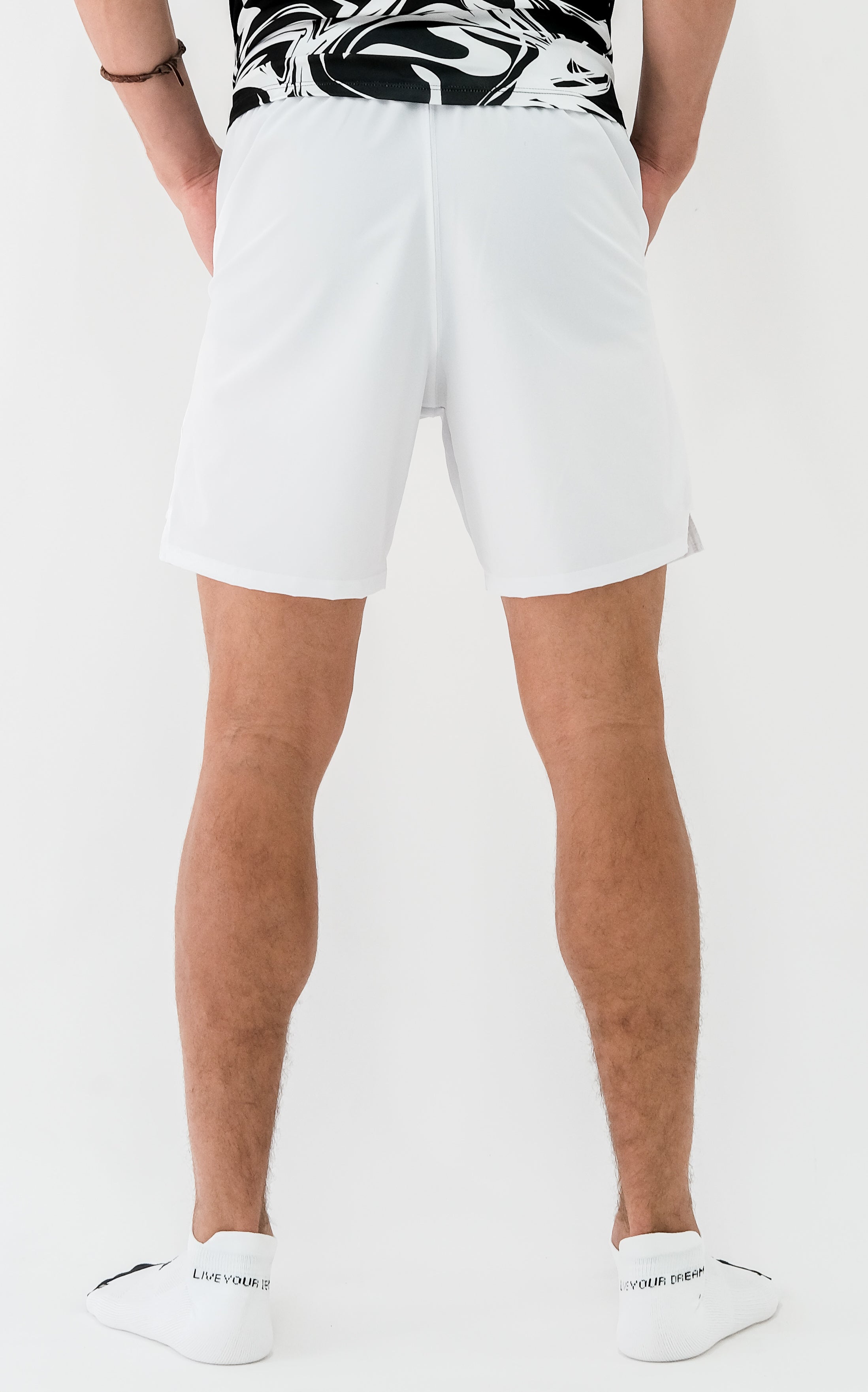 Recycled White Men's Fitness Short