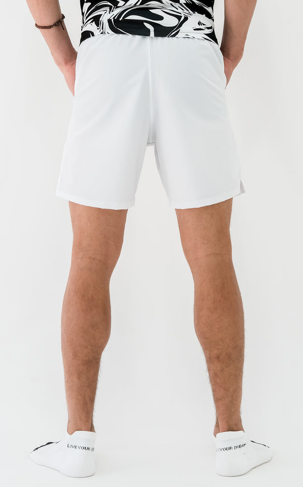 Recycled White Men's Fitness Short