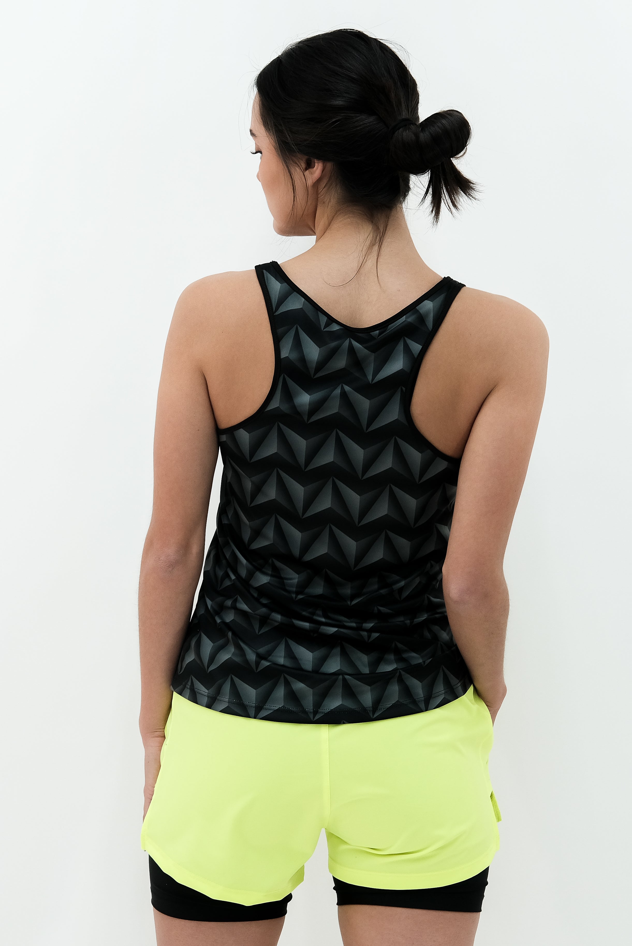 Women's Sleeveless T-shirt 3d Recycled Triangles