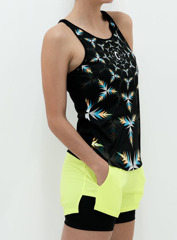 Women's Sleeveless T-shirt Natural Recycled Geometry
