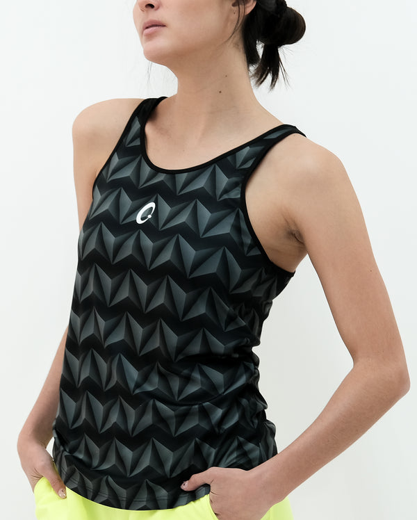 Women's Sleeveless T-shirt 3d Recycled Triangles