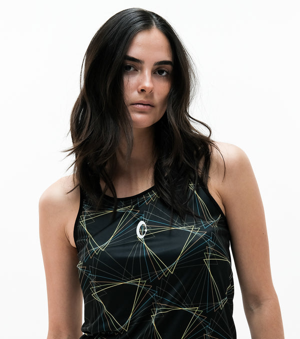 Women's Sleeveless T-shirt Energy Triangles Recycled