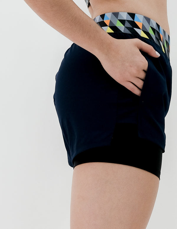 WOMEN'S SHORTS WITH RECYCLED BLACK LYCRA