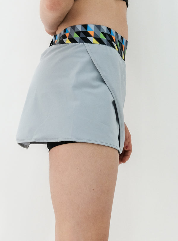 WOMEN'S SKIRT WITH RECYCLED GRAY LYCRA