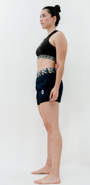 WOMEN'S SHORTS WITH RECYCLED BLACK LYCRA
