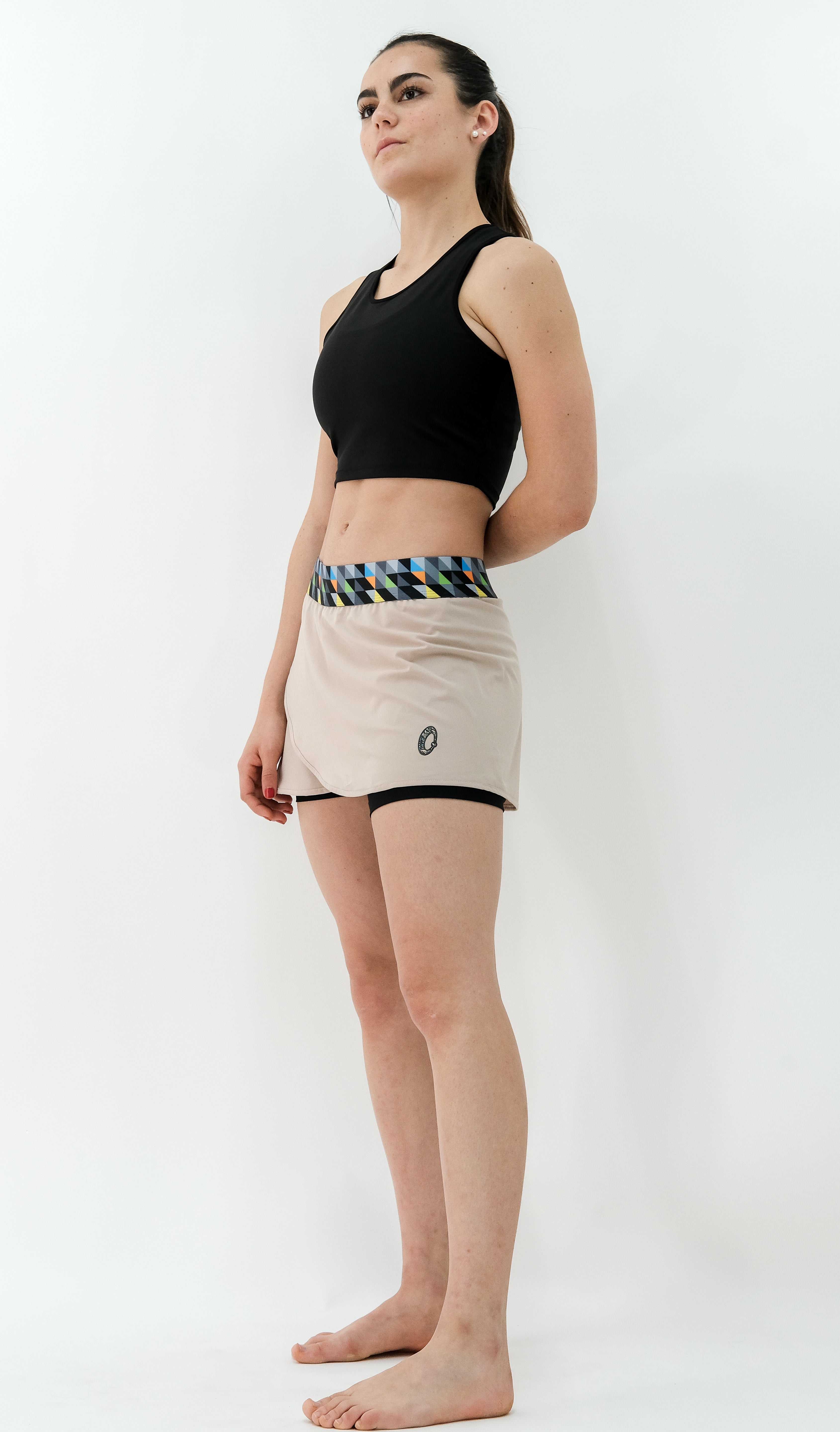 WOMEN'S SKIRT WITH RECYCLED BEIGE LYCRA