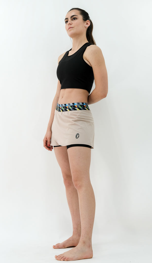 WOMEN'S SKIRT WITH RECYCLED BEIGE LYCRA