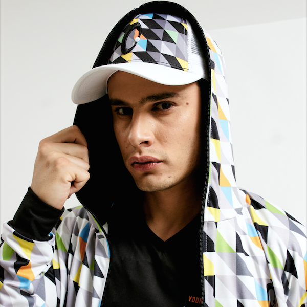 Men's Jacket With Hat - White Base Triangles