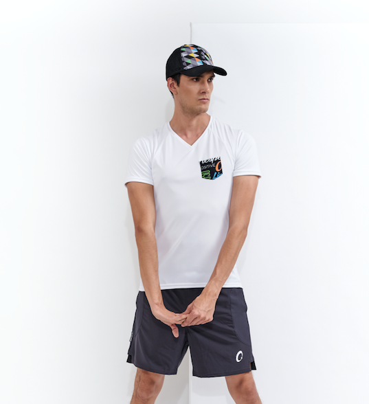 Men's Fit V-Neck T-shirt - White With Bag - Recycled
