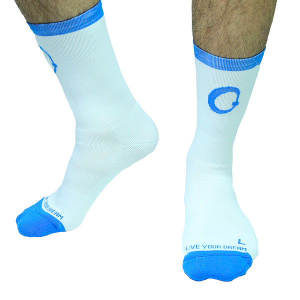 White with Blue Sock