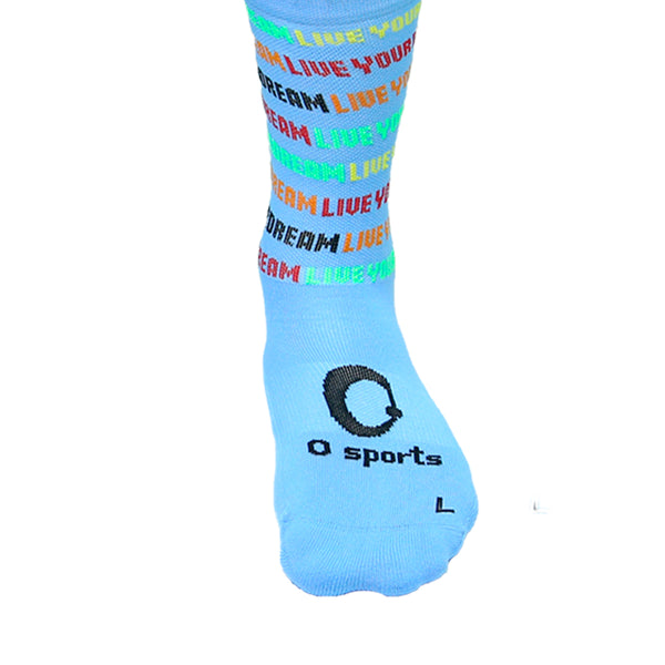 Live Your Dream Blue Sock
