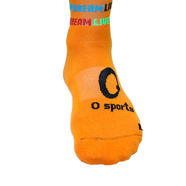 Live Your Dream Orange Sock