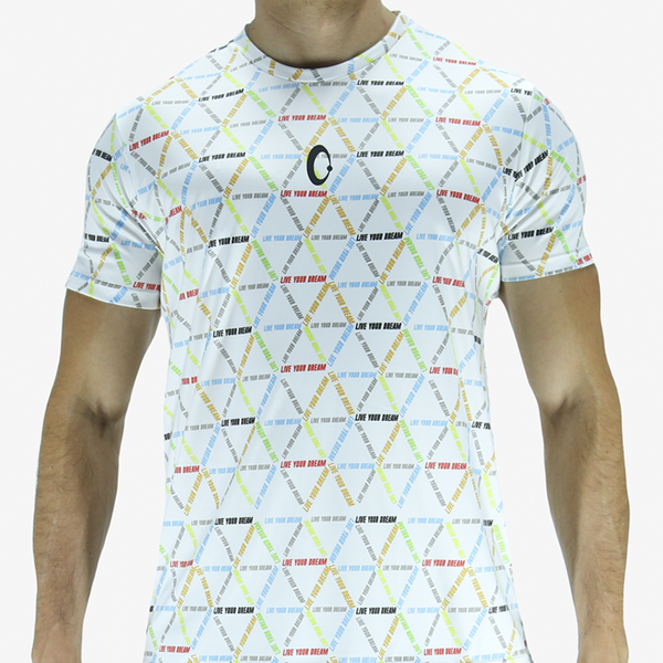 Men's T-shirt Classic Triangles Live Your Dream White