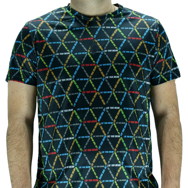 Men's T-shirt Classic Triangles Live Your Dream Black
