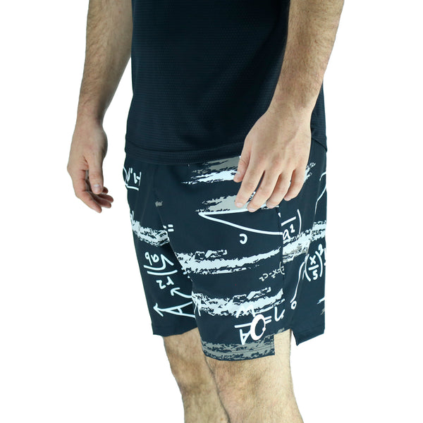 SHORTS FORMULAS BLACK BASE FULL PRINT