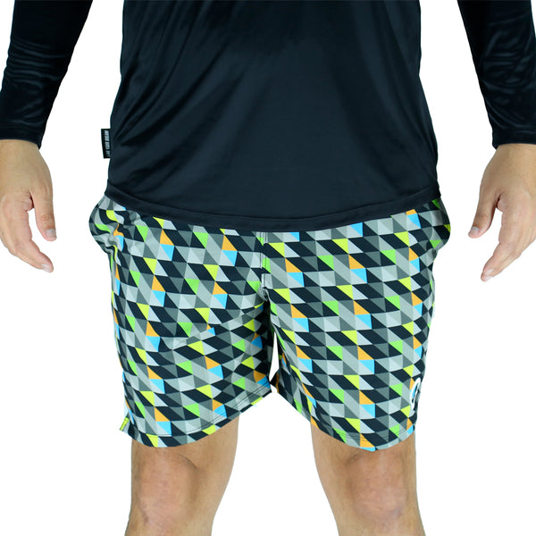 COLORED TRIANGLE SHORTS WITH BLACK BASE